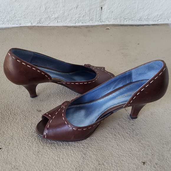 Naturalizer Shoes - NATURALIZER  BROWN PEEP TOE PUMP HEEL SHOES 7